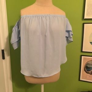 Baby blue off the shoulder top